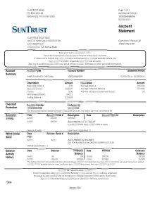 美国佐治亚州 SunTrust 银行对账单模板USA Georgia SunTrust Bank Statement Template-帮司令