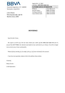 阿根廷 BBVA 银行推荐信模板Argentina BBVA Bank Reference Letter Template-帮司令