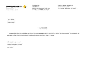 澳大利亚联邦银行推荐信模板Australia Commonwealth Bank Reference Letter Template-帮司令