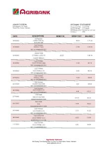 越南农业银行银行对账单模板Vietnam Agribank Bank Statement Template-帮司令