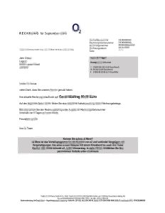 德国 RECHNUNG O2 公用事业账单模板（Word 和 PDF 格式）Germany RECHNUNG O2 Utility Bill Template In Word And PDF Format-帮司令