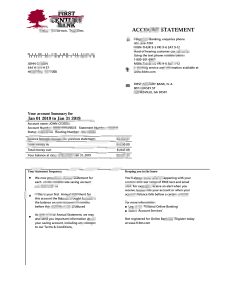 美国佐治亚州盖恩斯维尔一世纪银行对账单模板USA Georgia Gainesville First Century Bank Statement Template-帮司令