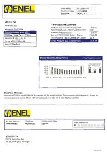 尼加拉瓜尼加拉瓜电力公司 ENEL 电费账单 Word 和 PDF 模板Nicaragua Nicaraguan Electricity Company ENEL Electricity Utility Bill Word and PDF Template-帮司令