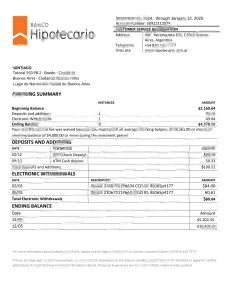 阿根廷 BancoHi potecario 银行对账单模板Argentina BancoHi potecario Bank Statement Template-帮司令