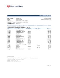 赞比亚卡夫蒙特银行对账单Excel和PDF模板Zambia Cavmont Bank Statement Excel And PDF Template-帮司令