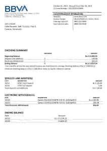 委内瑞拉 BBVA 银行对账单模板Venezuela BBVA Bank Statement Template-帮司令