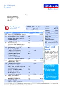 英国全国银行对账单word和PDF模板UK Nationwide Bank Statement word And PDF Template-帮司令