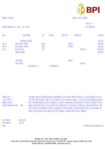 菲律宾群岛银行地址证明银行对账单模板Philippines Bank of the Philippine Islands proof of address bank statement template-帮司令