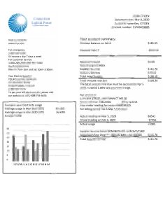 美国康涅狄格州电力公司电费账单（Word 和 PDF 格式）USA Connecticut Light & Power electricity utility bill in Word and PDF format-帮司令