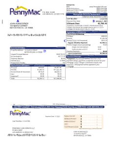 洛杉矶 Pennymac 抵押贷款声明可编辑模板Lost Angeles Pennymac Mortgage Statement Editable Tamplate-帮司令