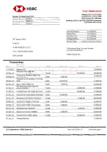 新加坡汇丰银行对账单Word和PDF模板Singapore HSBC Bank Statement Word And PDF Template-帮司令