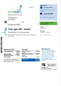 新加坡城市燃气公用事业账单模板Singapore City Gas utility bill template-帮司令