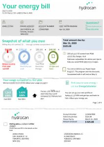 美国安大略省 Hydrocan 电费账单模板USA Ontario Hydrocan electricity utility bill template-帮司令