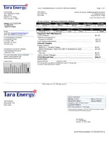 美国德克萨斯州塔拉能源公用事业账单模板USA Texas Tara Energy utility bill template-帮司令