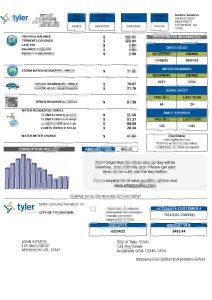 美国 Tyler Technologies 公用事业账单模板（Word 和 PDF 格式）USA Tyler Technologies utility bill template in Word and PDF format-帮司令