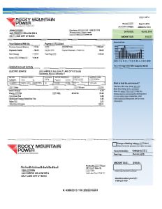 美国犹他州落基山电力公司电费账单模板USA Utah Rocky Mountain Power electricity utility bill template-帮司令