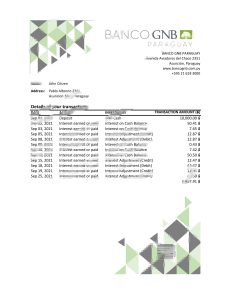 巴拉圭大陆银行SAECA银行对账单简易填写模板Paraguay Banco Continental S.A.E.C.A. bank statement easy to fill template-帮司令
