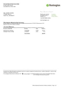 美国俄亥俄州亨廷顿银行对账单Word和PDF模板USA Ohio Huntington bank statement Word and PDF template-帮司令