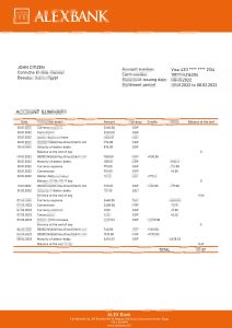 埃及亚历克斯埃及银行银行对账单模板Egypt Alex Bank of Egypt bank statement template-帮司令