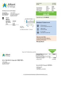 美国威斯康星州联合能源电费账单模板USA Wisconsin Alliant Energy electricity utility bill Template-帮司令