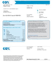 美国 COX 公用事业账单模板（Word 和 PDF 格式）USA COX Utility Bill Template In Word And PDF Format-帮司令