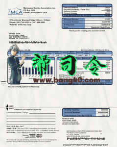美国阿拉斯加水电费账单/KYC地址证明PS/PSD模板US Alaska utility bill/KYC address proof PS/PSD template-帮司令
