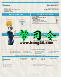 美国 DIRECTV 公用事业账单可编辑 PSD 模板USA DIRECTV UTILITY BILL EDITABLE PSD TEMPLATE-帮司令