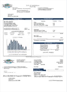 美国米苏拉市水电费账单Word和PDF模板USA City Of Missoula Utility BilWord And PDF Template-帮司令