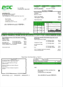 美国特拉华州电力合作社水电费账单模板(Word 和 PDF 格式)USA Delaware Electric Co-OpUtility Bill Template In Word AndPDF Format-帮司令