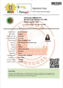 葡萄牙电子签证Word和PDF模板Portugal eVisa Word And PDF Template-帮司令