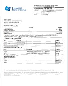 韩国工业银行银行对账单模板South Korea industrial Bank OfKorea Bank Statement Template-帮司令