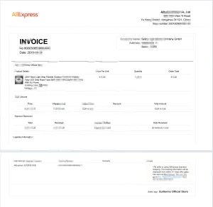 ALIExpress 发票模板(Word 和PDF 格式)ALlExpress Invoice Template lnWord And Pdf Format-帮司令