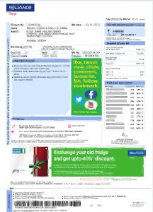 印度 Reliance Energy 电费账单印度公用事业账单 Psd 模板India Reliance Energy ElectricityBillslndia Utility Bill PsdTemplate-帮司令