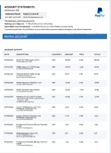 Paypal账户报表 Word 和 PDF 模板Paypal Account Statement WordAnd PDF Template-帮司令