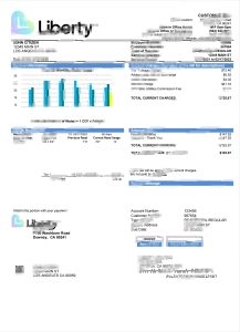 美国加州自由公用事业公司水电费账单Word和PDF模板USA California Liberty UtilitiesUtility Bill Word And PDFTemplate-帮司令