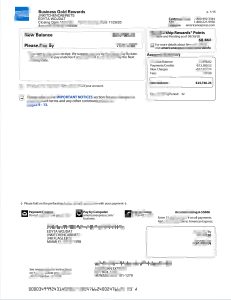 美国商业 Amex 信用卡黄金奖励声明模板USA Business Amex Cc GoldRewards Statement Template-帮司令
