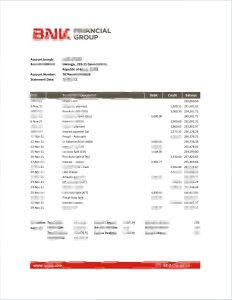 韩国 BNK 银行对账单 Excel和 PDF模板South Korea BNK BankStatement Excel And PDFTemplate-帮司令