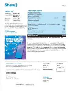 加拿大Shaw MobileInvoice加拿大电话账单模板Canada Shaw Mobile InvoiceCanada Phone Bill Template-帮司令