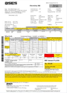 印度 Bses 电费账单 Word 和 PDF模板India Bses Electricity Utility BilWord And PDF Template-帮司令