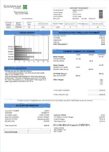 美国佐治亚州萨凡纳水电费账单模板（Word 和 PDF 格式）USA Georgia Savannah utility bill template in Word and PDF format-帮司令