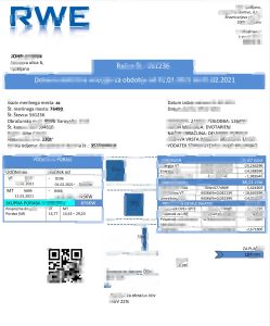 斯洛文尼亚 RWE 电力公用事业账单模板Slovenia RWE electricity Utility Bill Template-帮司令