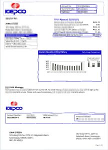 韩国电力公司电费账单Word和PDF模板South Korea Electric Power Corporation Electricity Utility Bill Word And PDF Template-帮司令