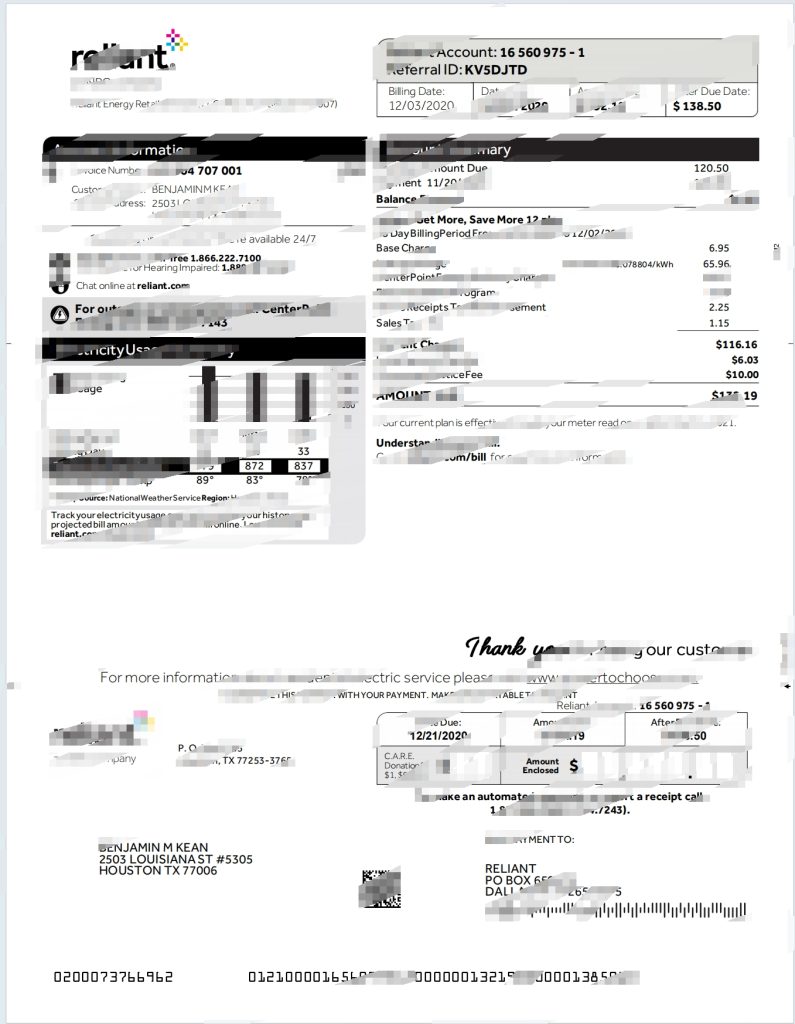 德克萨斯州 Reliant Energy 零售服务电力模板