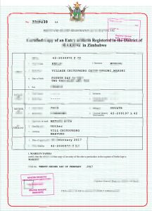 津巴布韦出生证明书word和PDF格式Zimbabwe Birth Certificate word And PDF format-帮司令