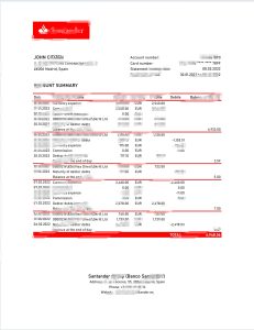 西班牙桑坦德银行对账单 Excel 和 PDF 模板Spain Santander Bank Statement Excel And PDF Template-帮司令