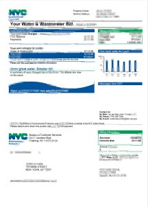 美国纽约市环境保护局（DEP）水电费账单Word和PDF模板USA The New York City Department Of Environmental Protection (DEP) Utility Bill Word And PDF Template-帮司令