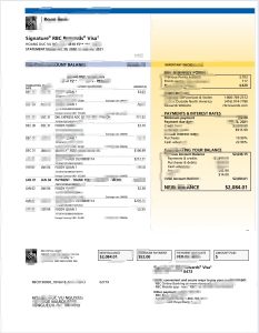 加拿大皇家银行信用卡账单模板Canada RBC Credit Card Statement Template-帮司令