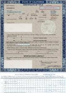 加州购物车标题正面和背面（Word 和 PDF 格式）California Cart Title Front And Back in Word And PDF Format-帮司令