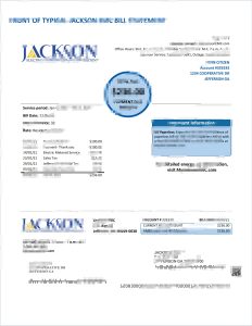 美国佐治亚州 JACKSON EMC 公用事业账单模板（Word 和 PDF 格式）（2 页）USA Georgia JACKSON EMC Utility Bill Template In Word And PDF Format (2 pages)-帮司令