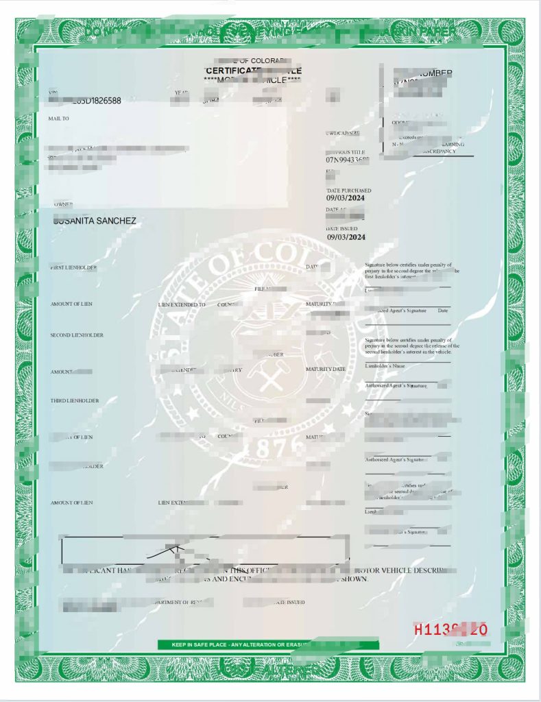 科罗拉多州汽车所有权模板（Word 和 PDF 格式）